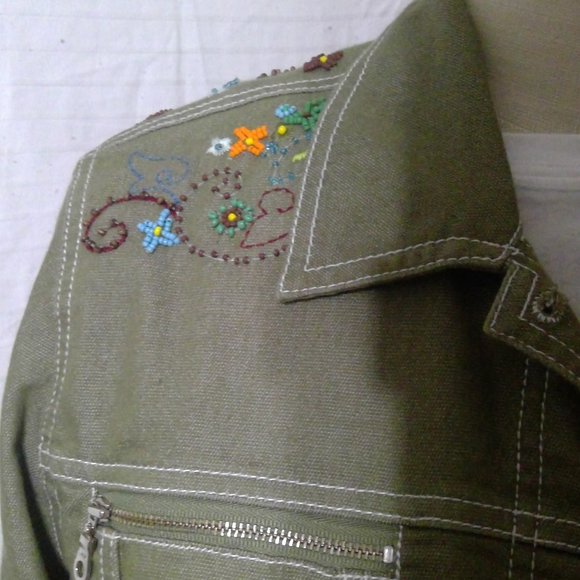 ITW Claude Brown Beaded Pant Suit Size 10 - Picture 2 of 14